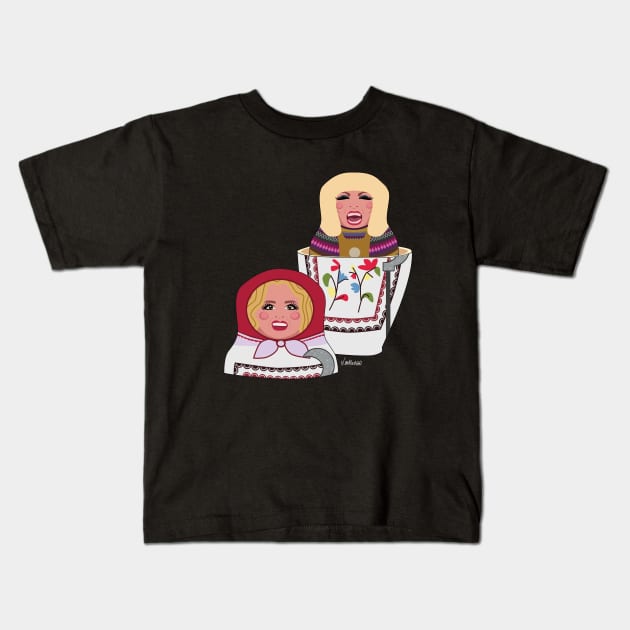 Katya Zamolodchikova and Pat - Russian Dolls Kids T-Shirt by LaurothyGayle